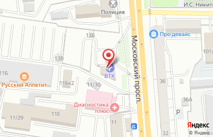 Воронежская топливная компания на Московском проспекте, 13а на карте
