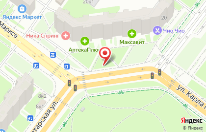 Продуктовый минимаркет на улице Карла Маркса на карте