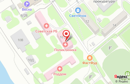 Советская районная больница на улице Кирова на карте