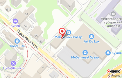 Интернет-магазин Технозал на Гордеевской улице на карте