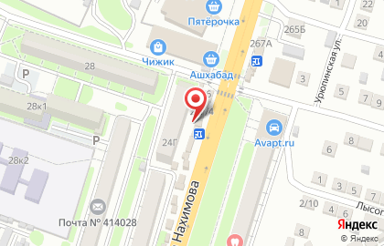 Магазин хлебобулочных изделий Наримановский в Астрахани на карте