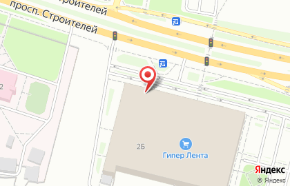 Гипермаркет Лента на проспекте Строителей на карте