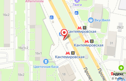 Киоск по продаже фруктов и овощей, район Царицыно на Пролетарском проспекте на карте