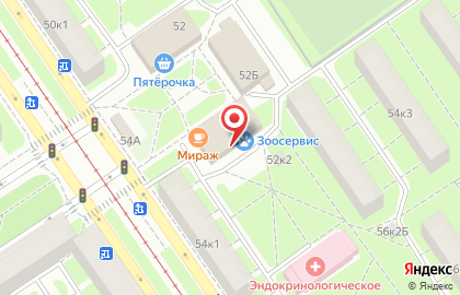 Ветеринарная клиника Зоосервис на Новочеркасском проспекте на карте