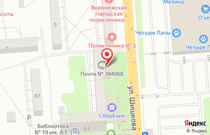 Почта России в Воронеже на карте