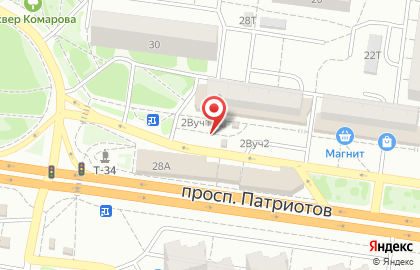Киоск по продаже печатной продукции, Советский район на проспекте Патриотов на карте