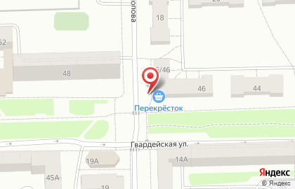 Продуктовый магазин Перекрёсток на Гвардейской улице на карте