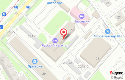 Гостиницы Нижнего Новгорода в Автозаводском районе на карте