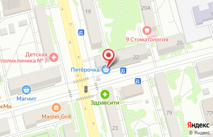 Супермаркет Пятёрочка в Ново-Савиновском районе на карте