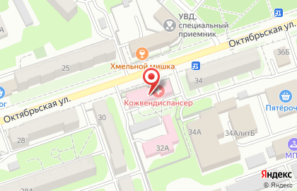 Нижегородский областной кожно-венерологический диспансер на Октябрьской улице на карте