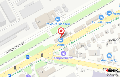 Автокомплекс на Новороссийской улице на карте