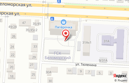 Имплозия на Беломорской улице на карте