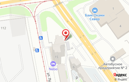 Автостоянка на ул. Луначарского, 15Б на карте