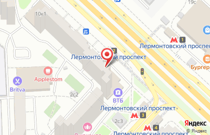 Цветочный супермаркет Цветочный Ряд на метро Лермонтовский проспект на карте