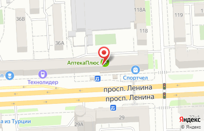 Много пива на проспекте Ленина на карте