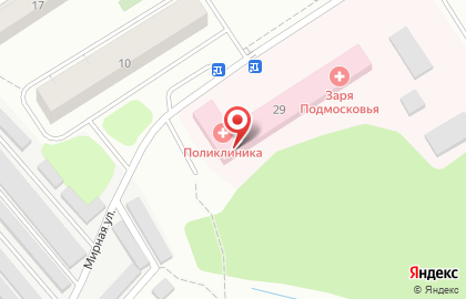 Растуновская поликлиника на Мирной улице в Домодедово на карте