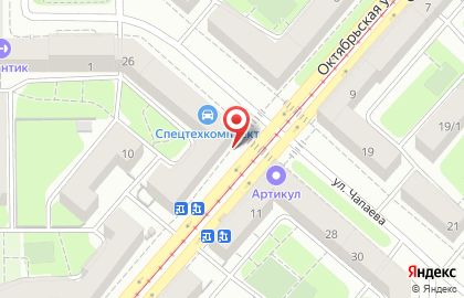 Магазин посуды и хозяйственных товаров Хозяюшка на Октябрьской улице на карте