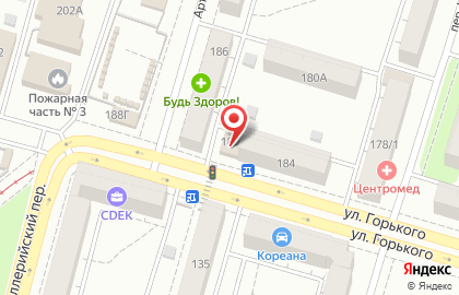 Супермаркет Универсал на улице Горького на карте