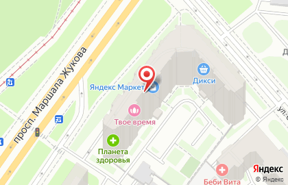Оптово-розничный склад цветов CvetClub на метро Проспект Ветеранов на карте