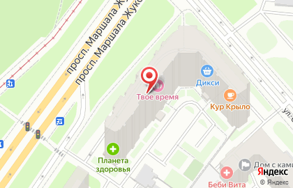 Оптово-розничный склад цветов CvetClub на метро Проспект Ветеранов на карте