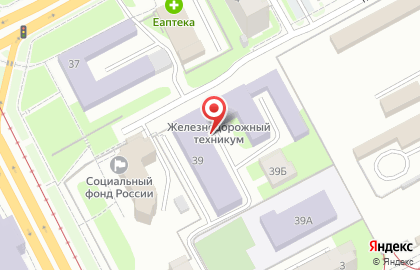 Смоленский техникум железнодорожного транспорта, связи и сервиса на карте