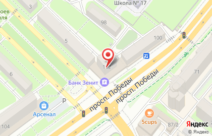 Липецккомбанк на проспекте Победы на карте