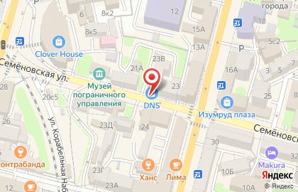 Магазин цифровой и бытовой техники DNS на Семёновской улице на карте