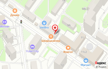 Ресторан Шварц Кайзер на 8-й улице Текстильщиков на карте