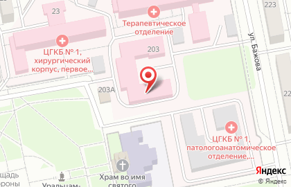 Центральная городская клиническая больница №1 на улице Сони Морозовой на карте