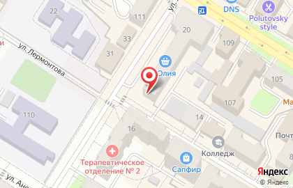 Продовольственный магазин Юлия в Центральном районе на карте