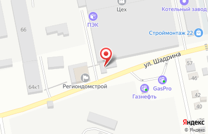 Шиномонтажная мастерская в Барнауле на карте