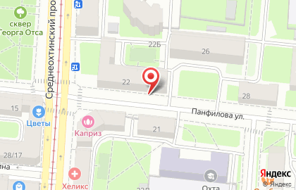 Пятачок на улице Панфилова на карте