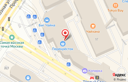Супермаркет Перекрёсток в Москве на карте