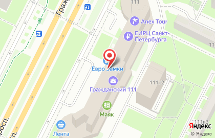 Автошкола Водитель на метро Гражданский проспект на карте