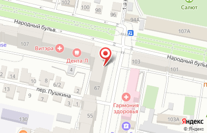 Магазин продуктов Капитан на улице Пушкина на карте