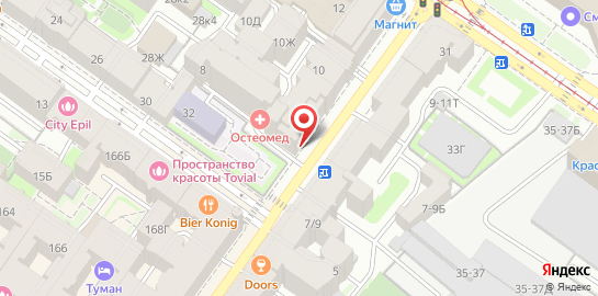 Клиника ОСТЕОМЕД на Исполкомской улице на карте
