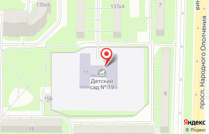 Детский сад №19 комбинированного вида в Санкт-Петербурге на карте
