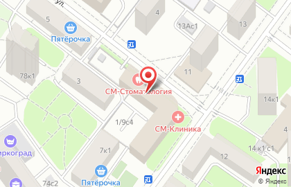 Центр хирургии СМ-Клиника на улице Сенежская на карте