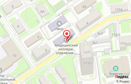 Новосибирский медицинский колледж на улице Дмитрия Донского на карте