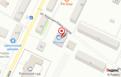 Супермаркет Магнит на улице Красных Командиров на карте