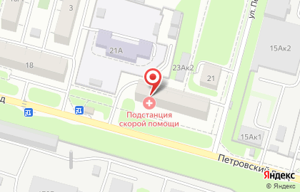 Станция скорой медицинской помощи на улице Петровского на карте