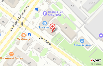 Фирменный магазин Звениговский на улице Мира на карте