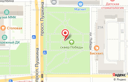 Эскорт агентство "Escort74.com" на площади Победы на карте