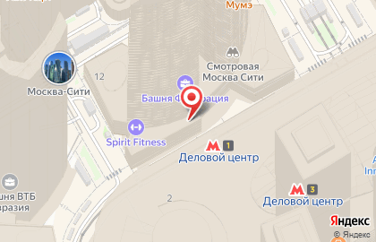 Банкомат ВТБ на метро Деловой центр на карте