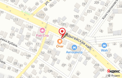 Кафе Очаг на улице Адыгейская Набережная на карте