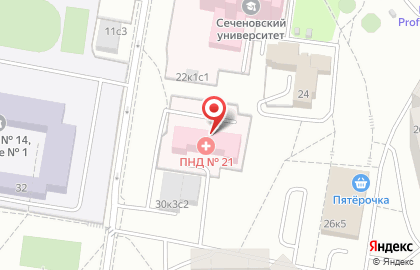 Государственная психотерапевтическая поликлиника №223 на улице Академика Анохина на карте