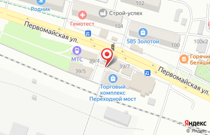 Киоск по продаже колбасных изделий и сыров на Первомайской улице на карте