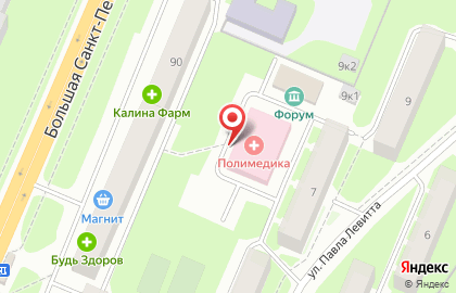 Клиника Полимедика на Большой Санкт-Петербургской улице на карте