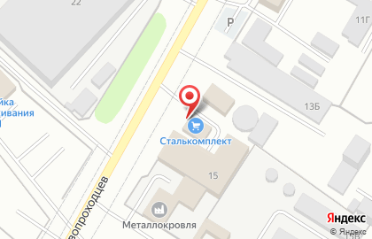 Завод металлокровли и фасада Сталькомплект на улице Первопроходцев на карте