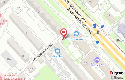 Киоск по продаже фастфудной продукции на Волочаевской улице на карте